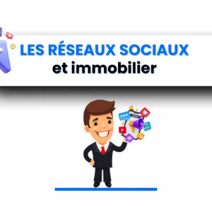 Agent immobilier utilisant les réseaux sociaux pour promouvoir un bien immobilier